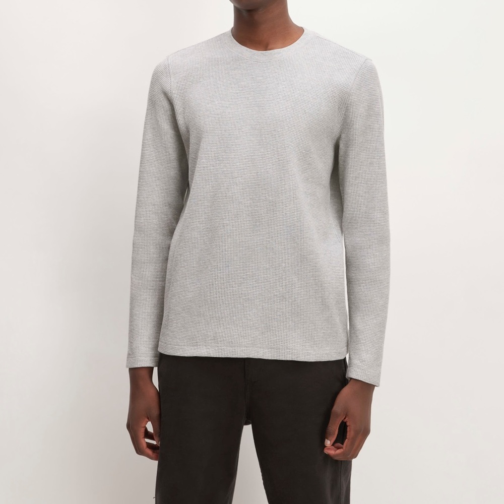 EVERLANE The Men’s Waffle Long-Sleeve Crew In Gray